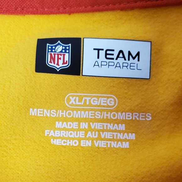 Mens Sweatshirt - NFL Red and Yellow Kansas City Chiefs XL Pullover Quarter Zip - Picture 4 of 4